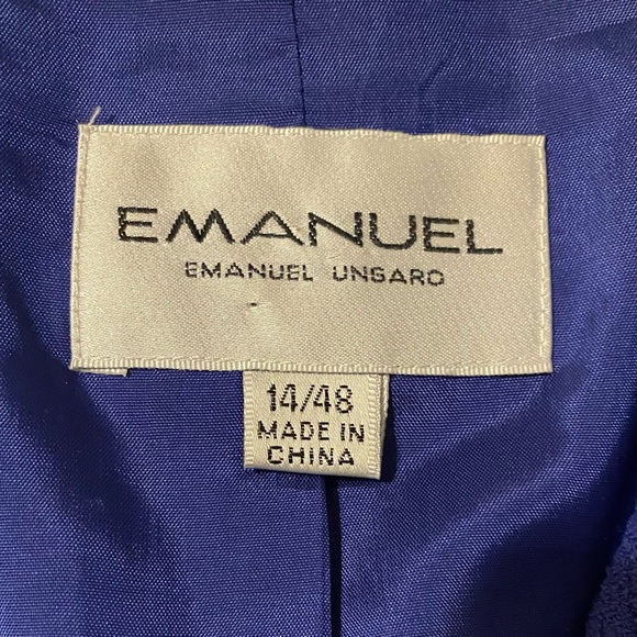 Sapphire Blue Emanuel Ungaro Jacket Sz 14 EURO Sz 48. Beautiful Cut!! - Picture 2 of 8